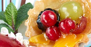 Pastries with sugar free preserved fruit and candied fruits are a sweet pleasure available for all.
