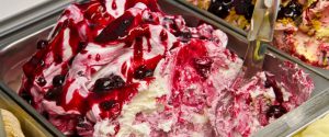 Amarena cherry in artisanal ice cream